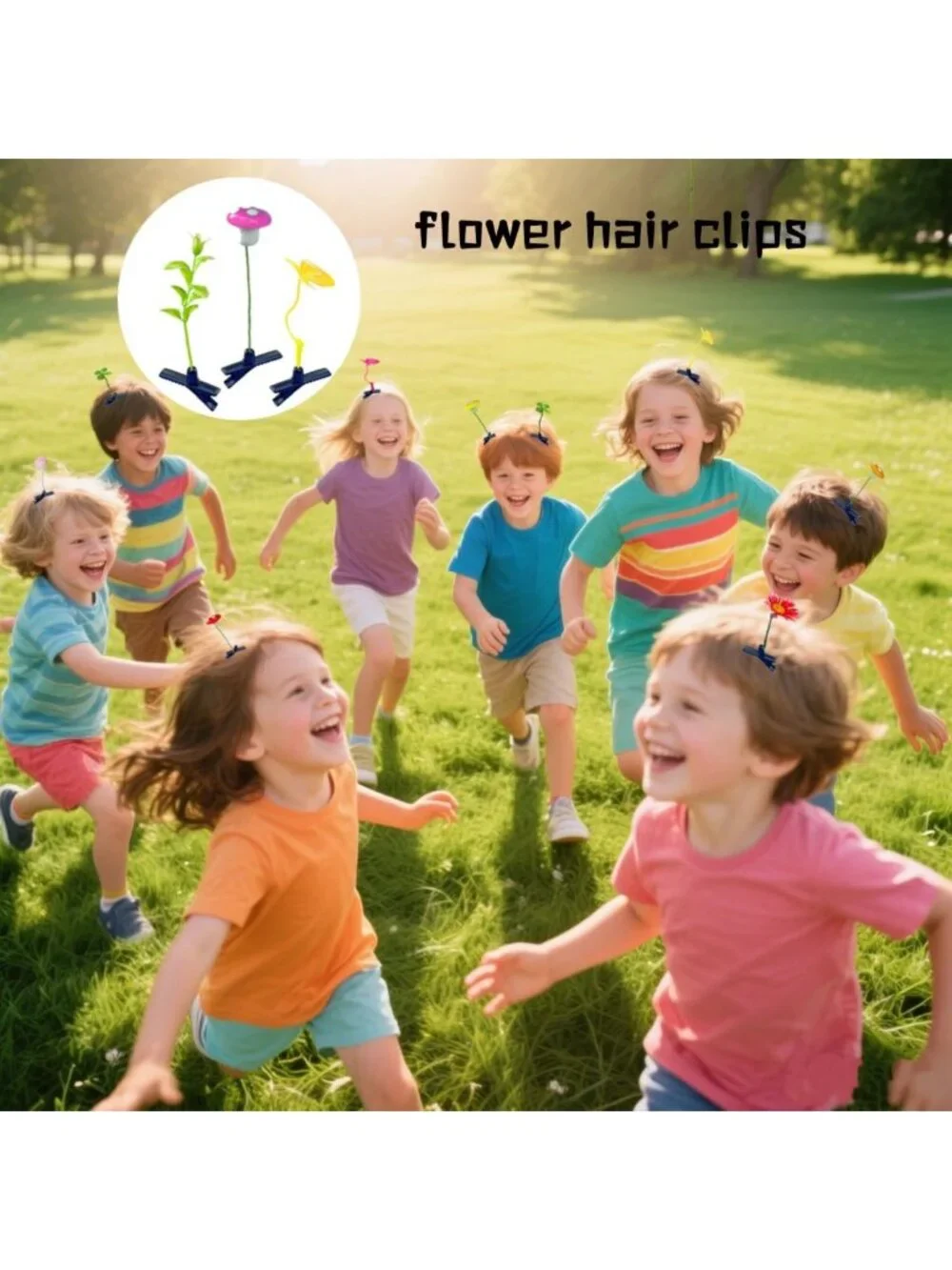 100 Pcs Flower & Mushroom Hair Clips - Rave Accessories for Women & Kids